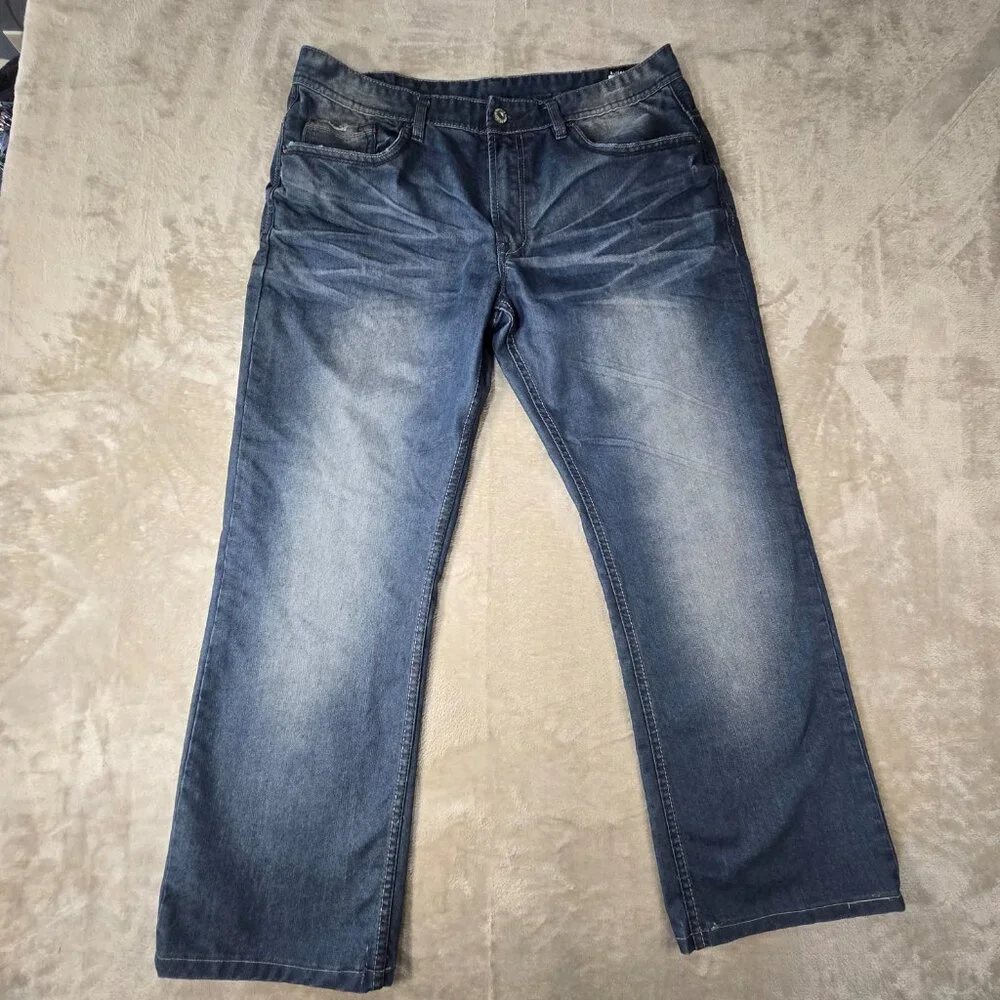 Buffalo David Bitton Ruffer Easy Jeans Mens 36 Medium Wash Bootcut Relaxed Denim - Picture 2 of 15